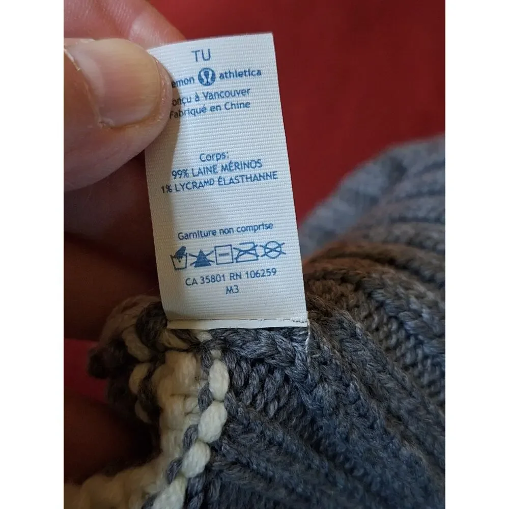 lululemon athletica Gray Striped Beanie